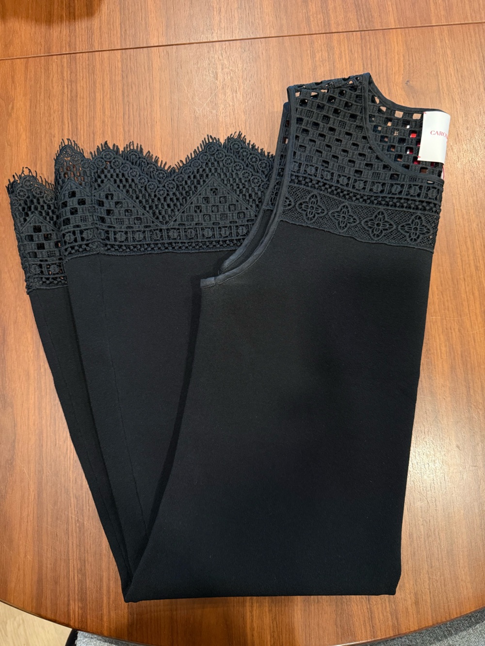 Carolina Herrera New York Lace Detail Shift Dress - Size Small